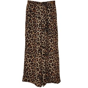 Vintage Handmade Palazzo Pants Cheeta Print Sheer Straight Leg Size S